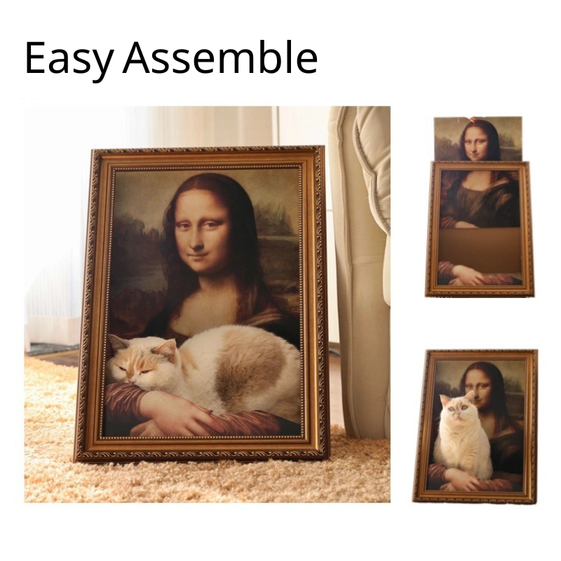 Mona Lisa Cat Scratcher and bed