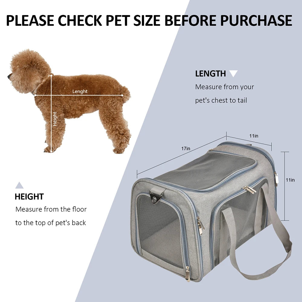 Soft Sided Pet Travel Bag Small Cat Outdoor Airline Approved