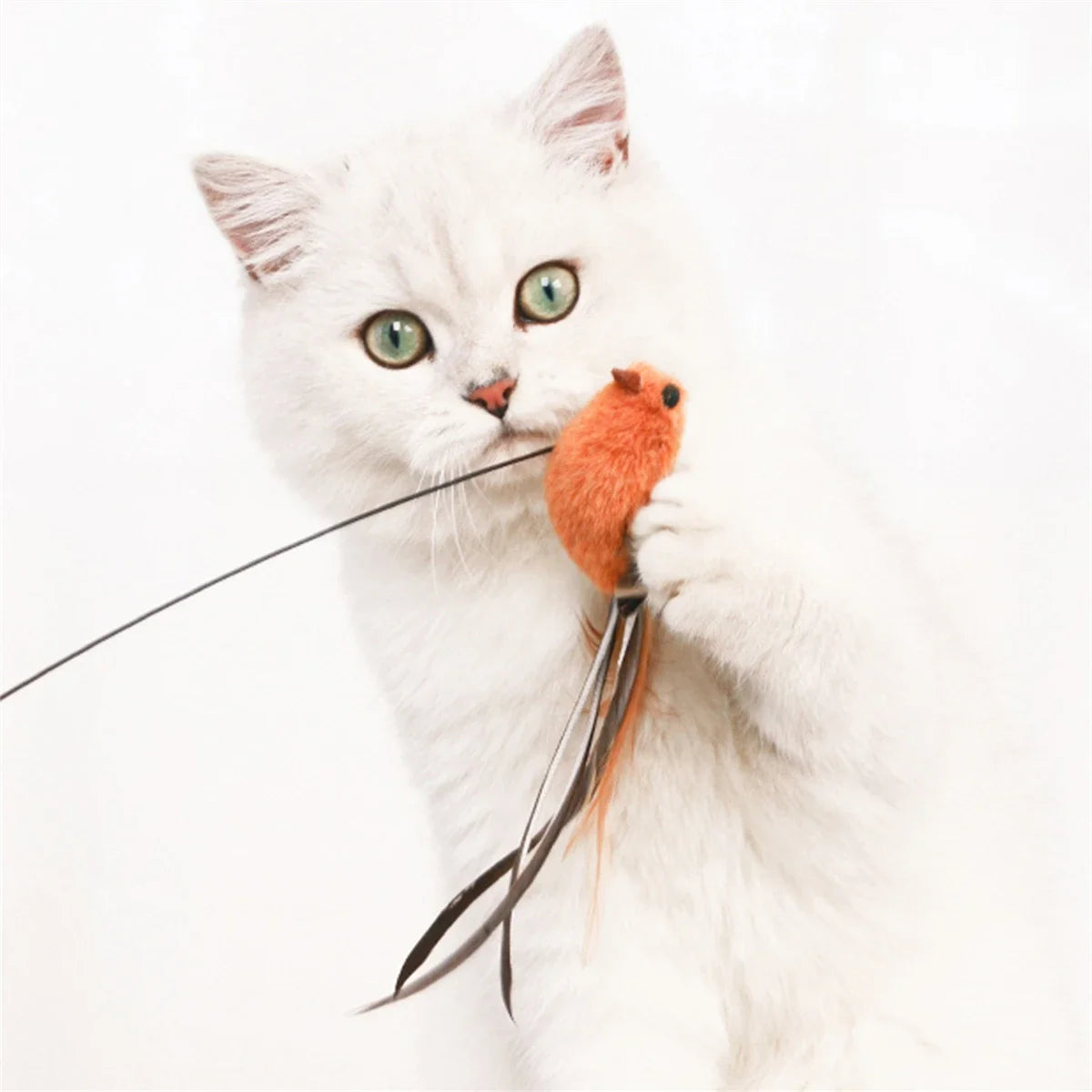 Simulated Petelligent Feather Teaser Cat Toy