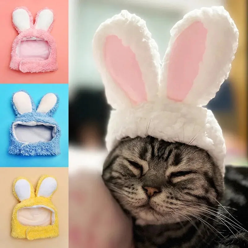 Cute and Cozy: Pet Rabbit Ear Hat for Dogs and Cats