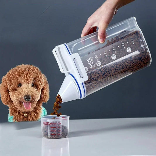 1.5kg/2kg Dog Cat Food Pail Plastic Storage Tank