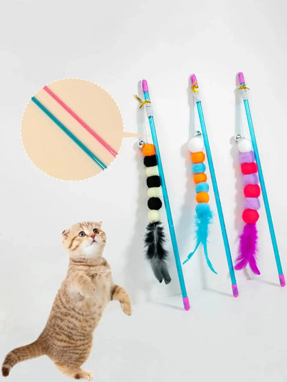 Elastic String Imitated Furs Bug Funny Cat Stick Suitable for Cats