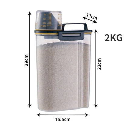 1.5kg/2kg Dog Cat Food Pail Plastic Storage Tank