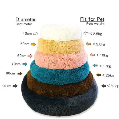 Round Dog Bed Ultra Soft Washable Dog and Cat Cushion Bed